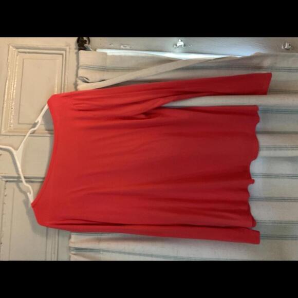 Soft Surroundings Coral Flower embossed Long Sleeved t-Shirt Large - Picture 5 of 6